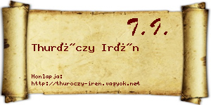 Thuróczy Irén névjegykártya
