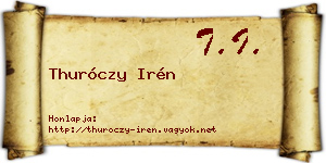 Thuróczy Irén névjegykártya