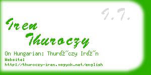 iren thuroczy business card